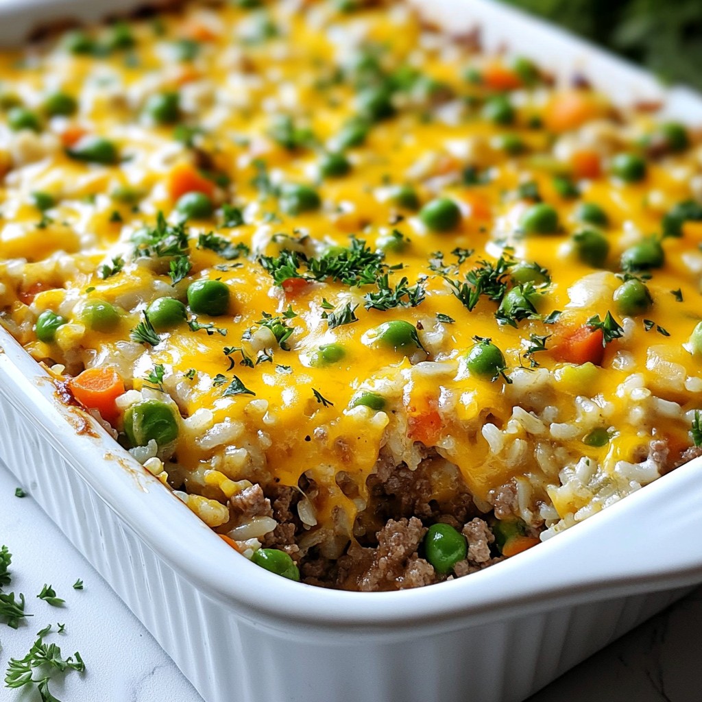 Classic Beef and Rice Casserole with Cheddar Delight