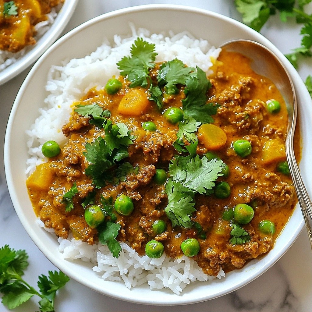 Savory Ground Beef and Pea Curry Delightful Dish