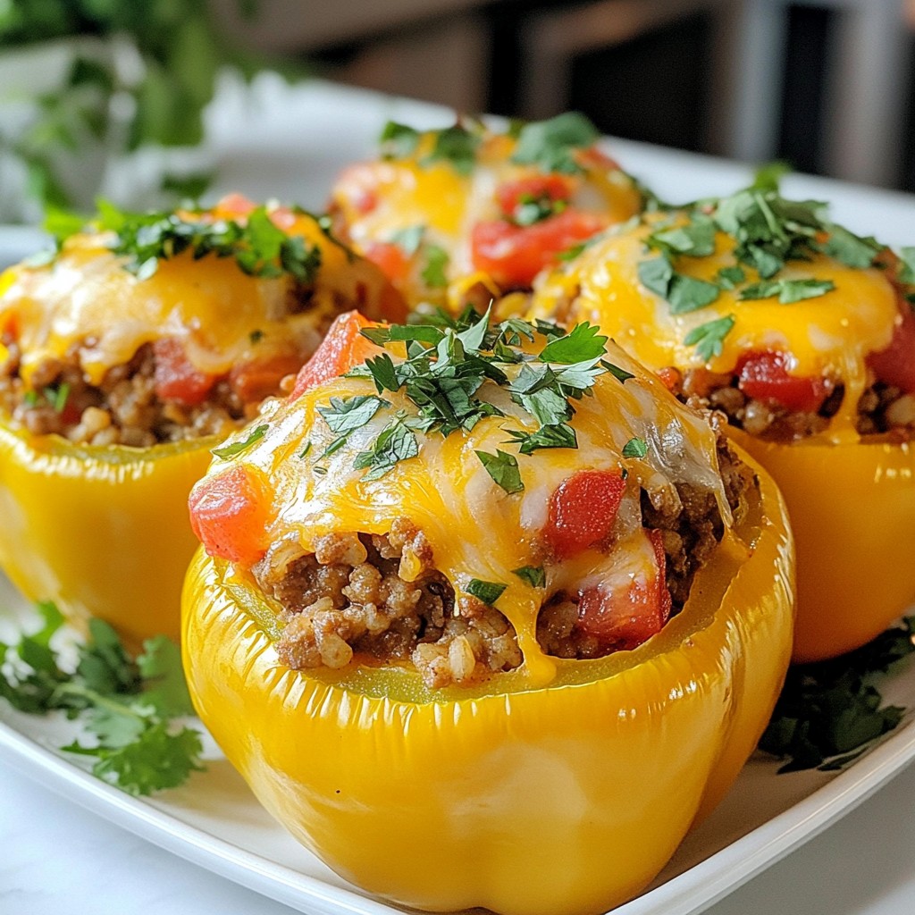 Savory Ground Beef Stuffed Bell Peppers Recipe