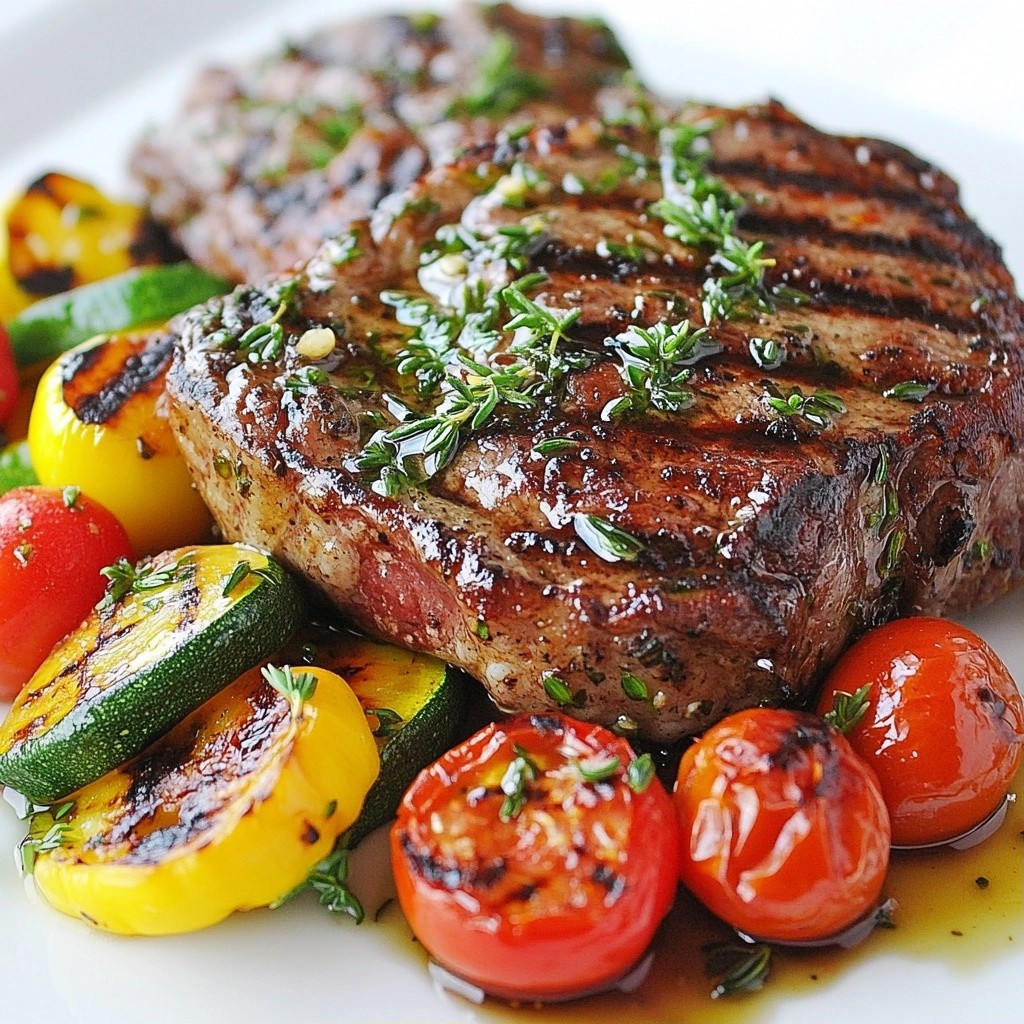 Grilled Herb-Crusted Steak Recipes with Vegetables Delight