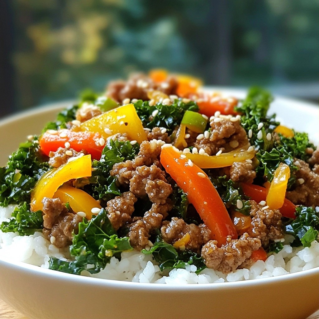 Hearty Ground Beef and Kale Stir-Fry Delightful Meal