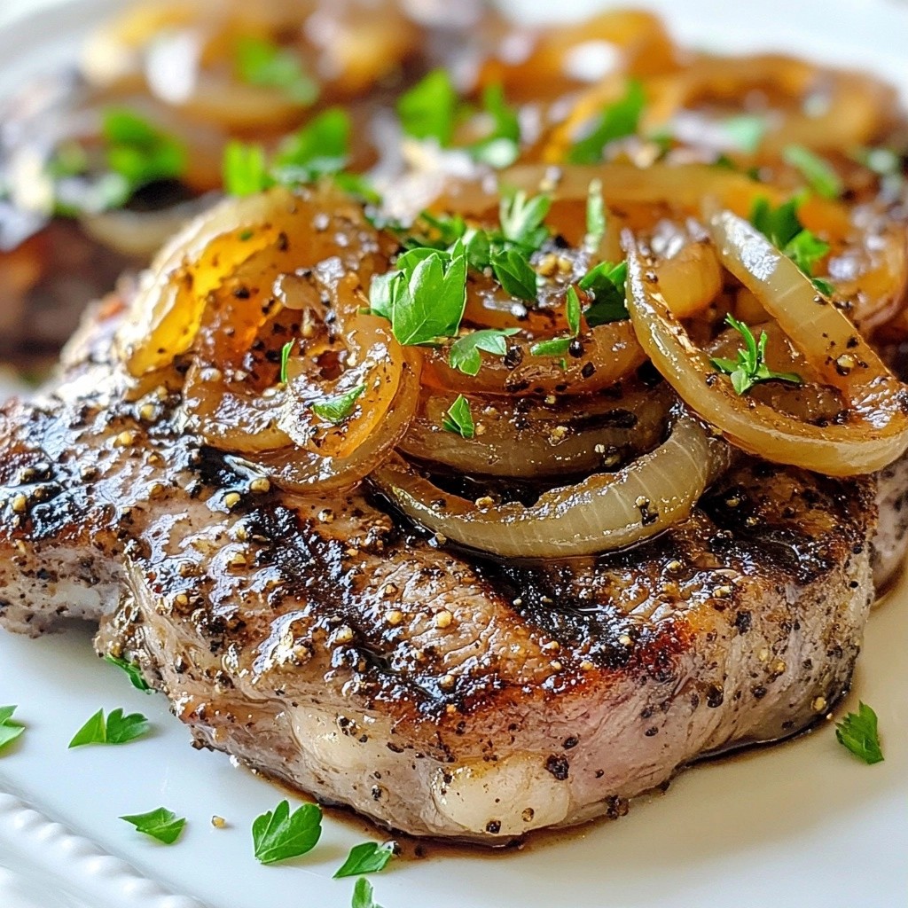 Peppered Steak Recipes with Caramelized Onions Delight