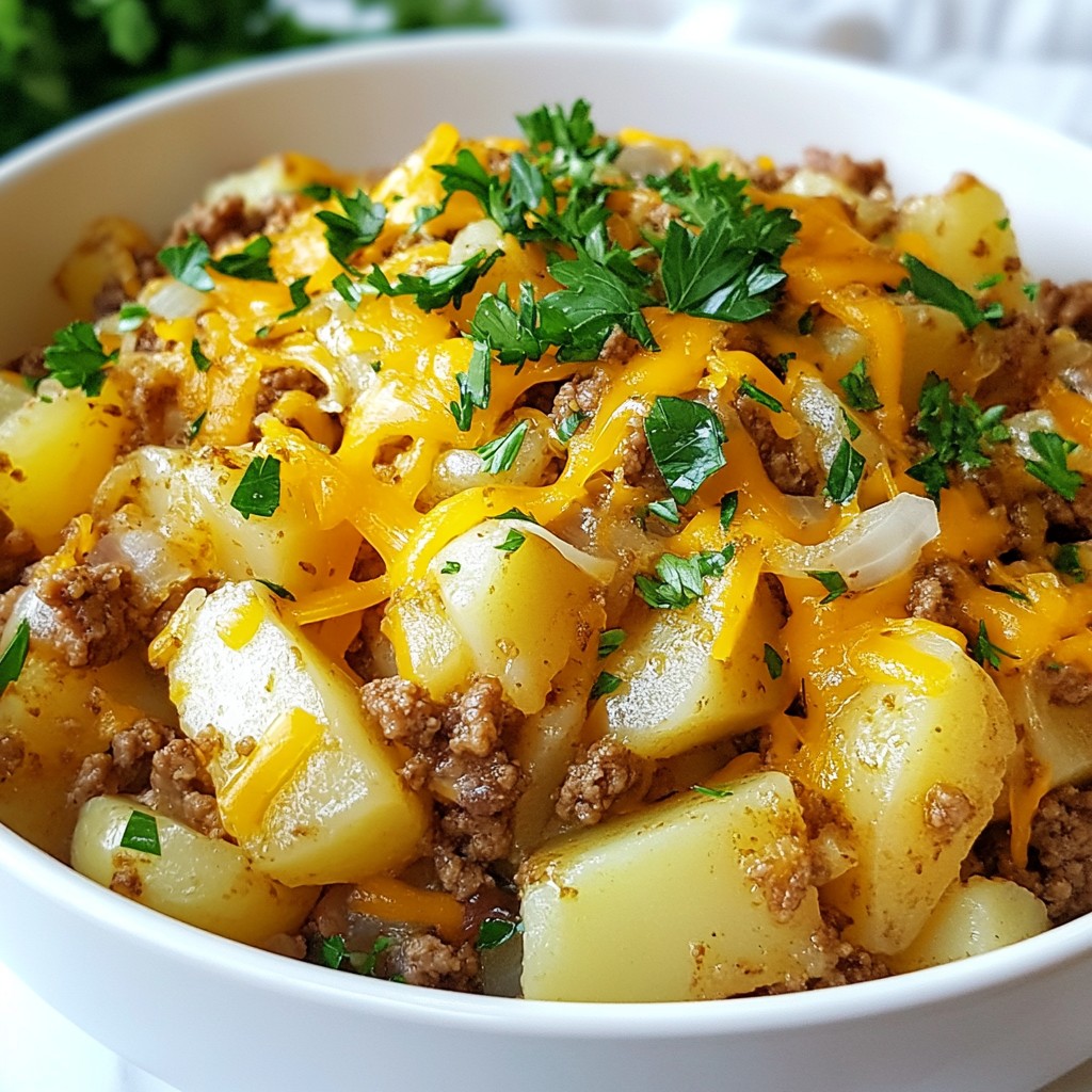 Hearty Ground Beef and Potato Skillet Delight