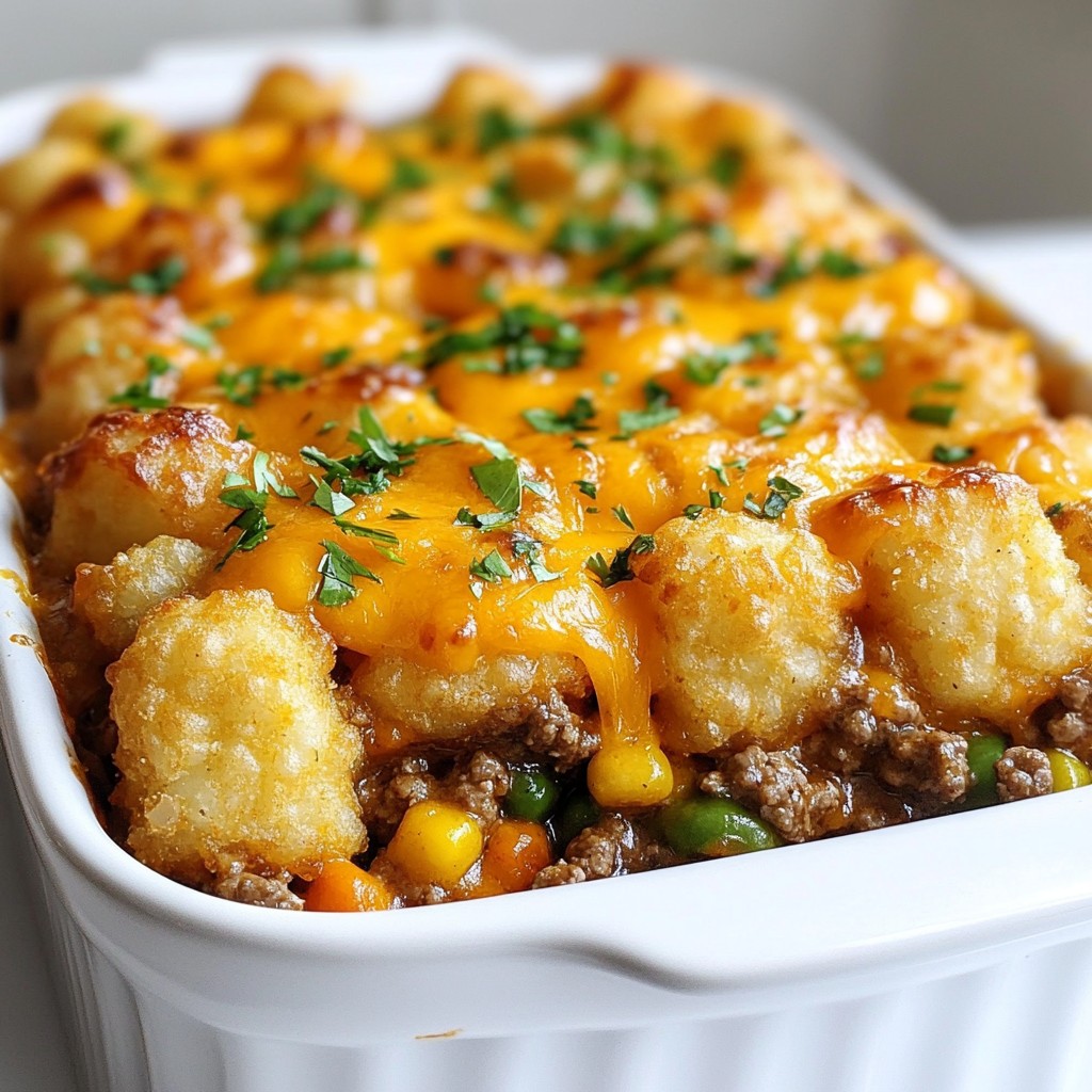 Beef and Cheddar Tater Tot Casserole Easy Comfort Meal