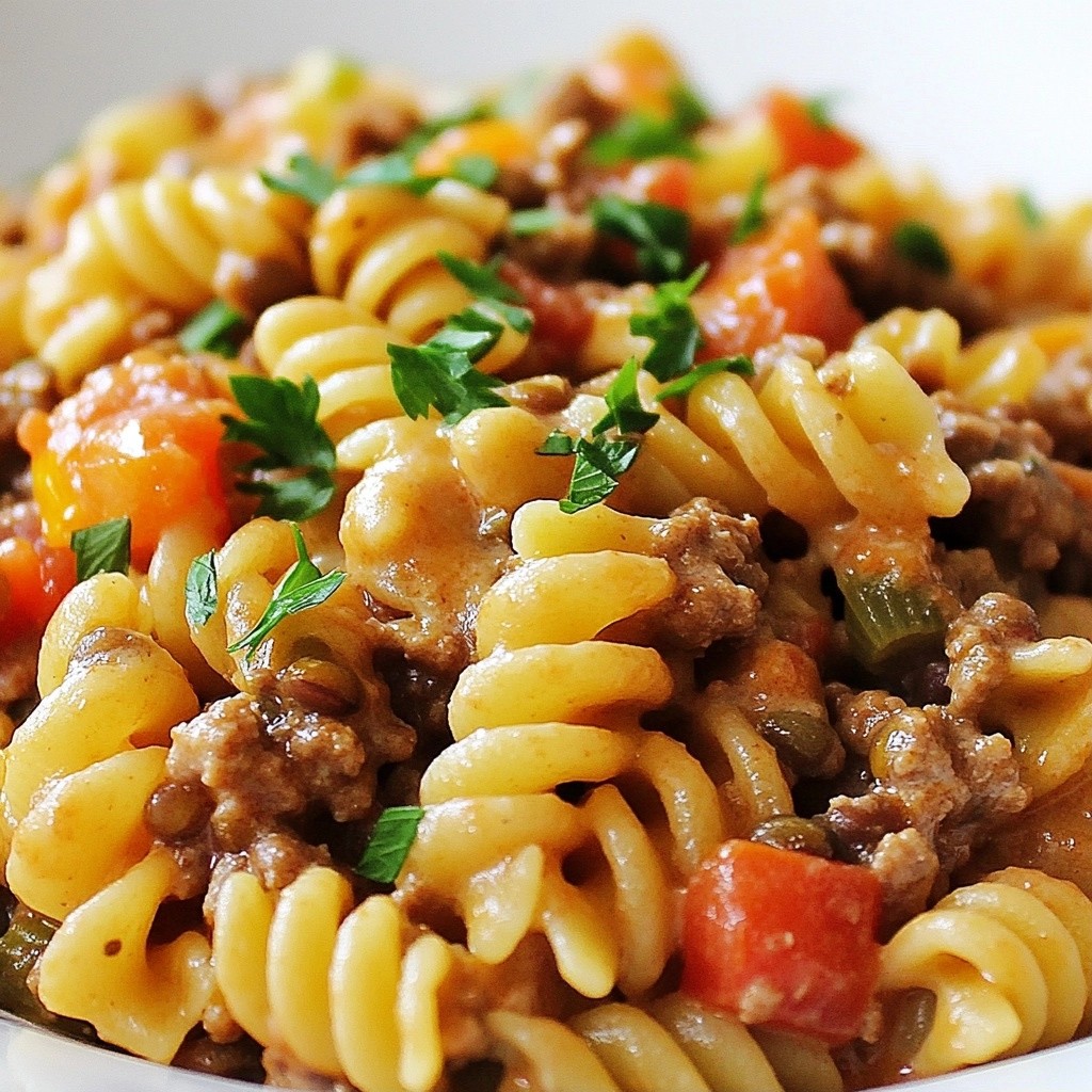 Ground Beef and Lentil Pasta Hearty Family Meal