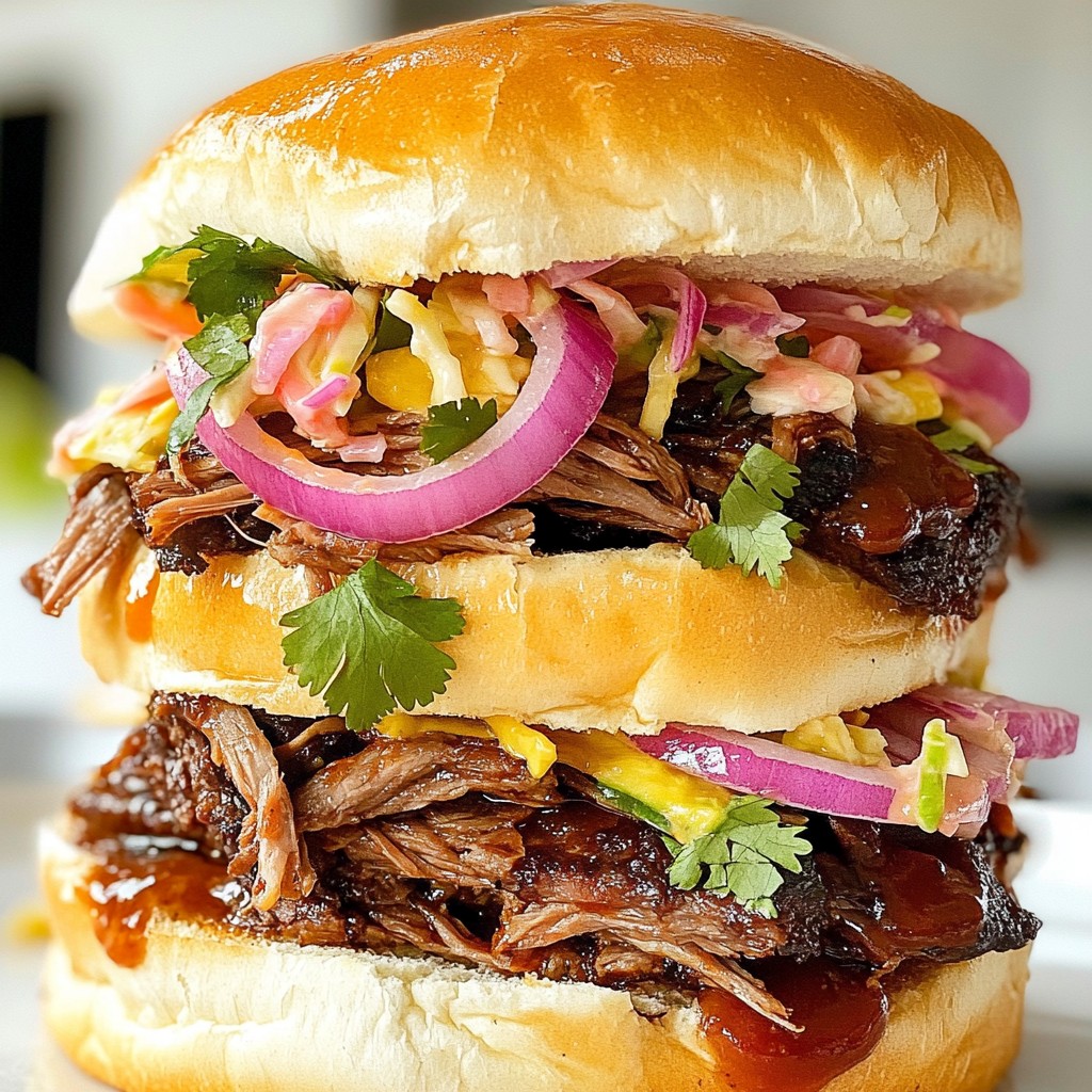 Smoky BBQ Beef Sandwiches with Pickled Onions Delight
