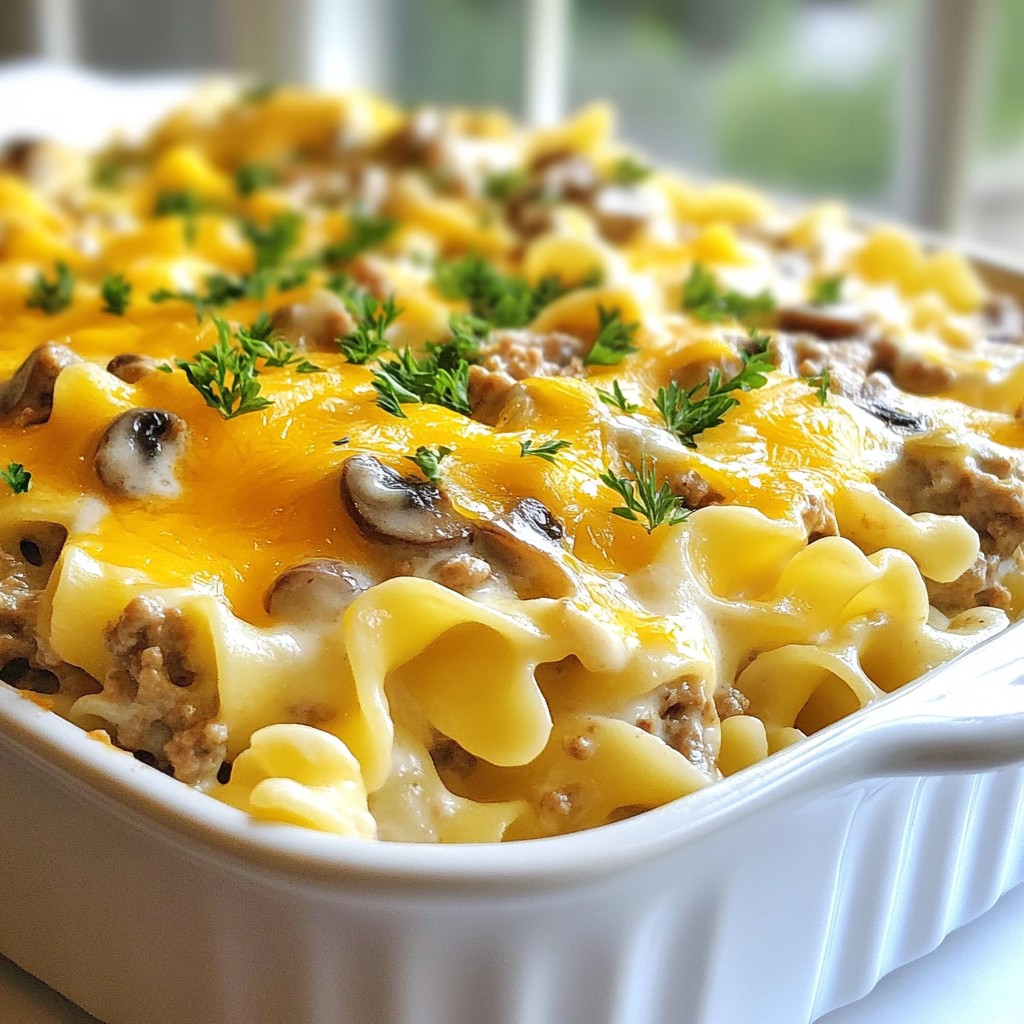 Creamy Ground Beef and Mushroom Casserole Delight