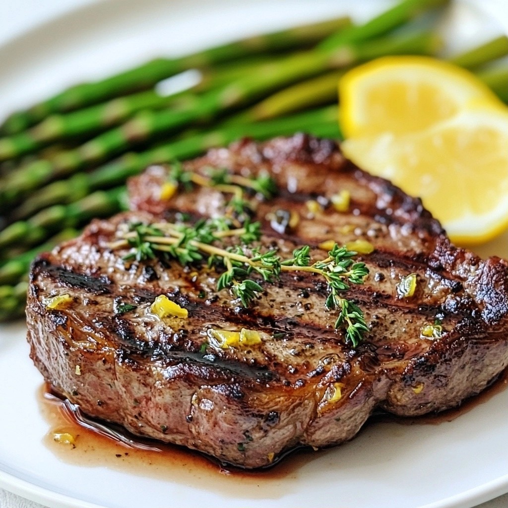 Lemon Herb Steak Recipes with Asparagus Delight