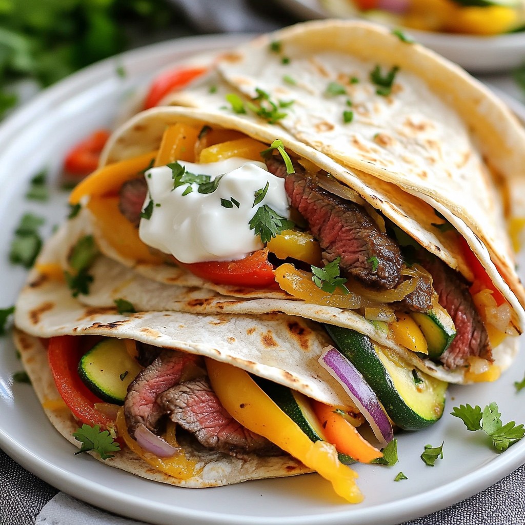 Quick Beef Fajita Wraps with Grilled Veggies Delight