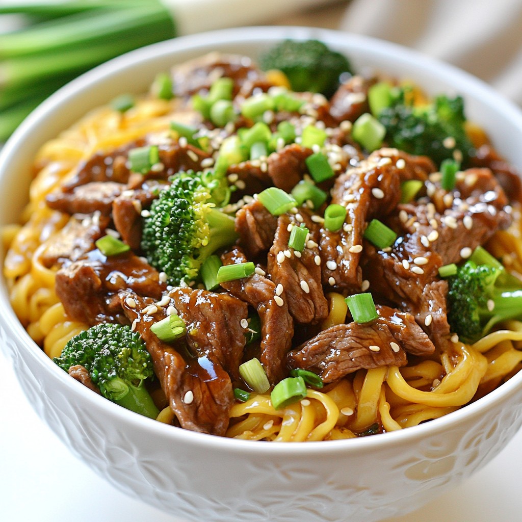 Quick Beef Teriyaki Noodles with Broccoli Delight