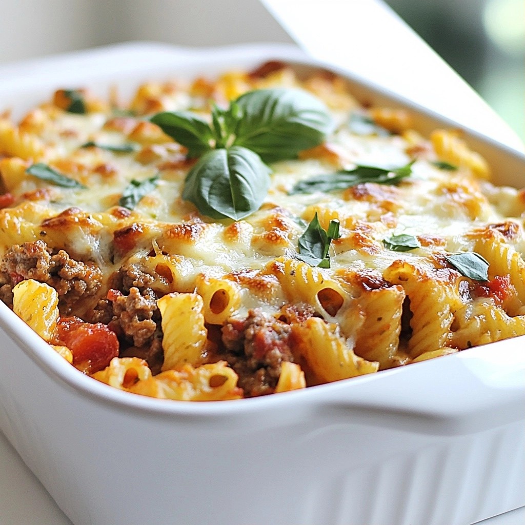 Savory Ground Beef and Tomato Pasta Bake Delight