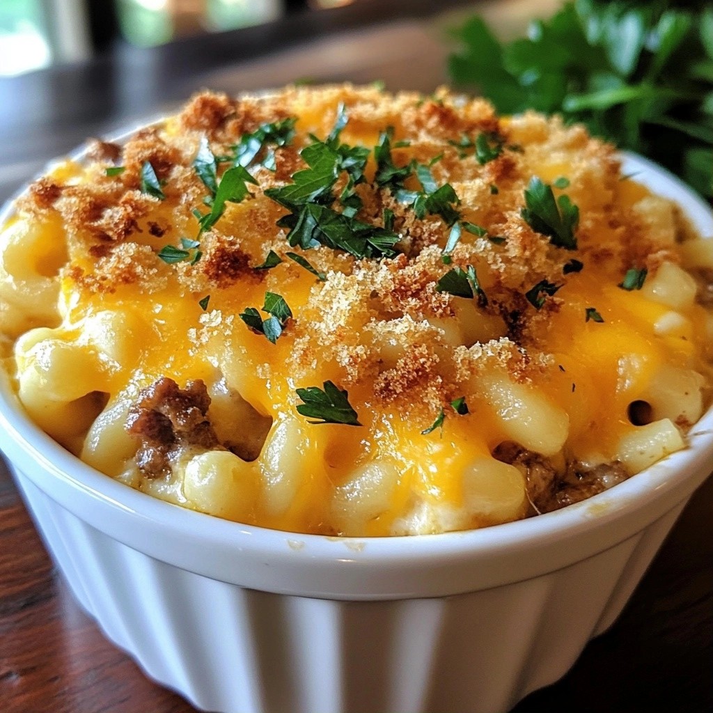 Hearty Beef and Cheddar Macaroni Casserole Recipe