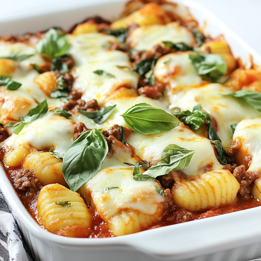Ground Beef and Spinach Gnocchi Bake Recipe Delight