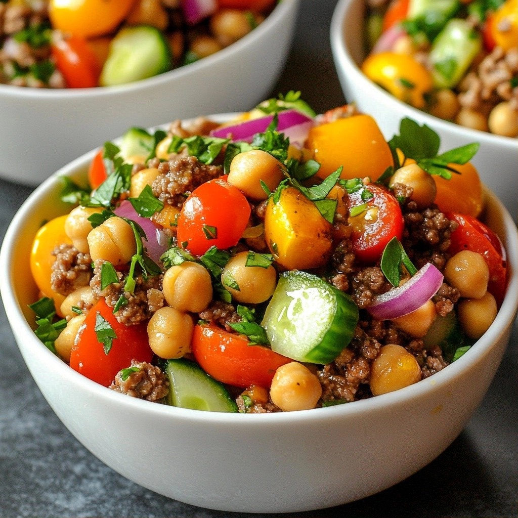 Affordable Beef and Chickpea Salad Bowl Delight