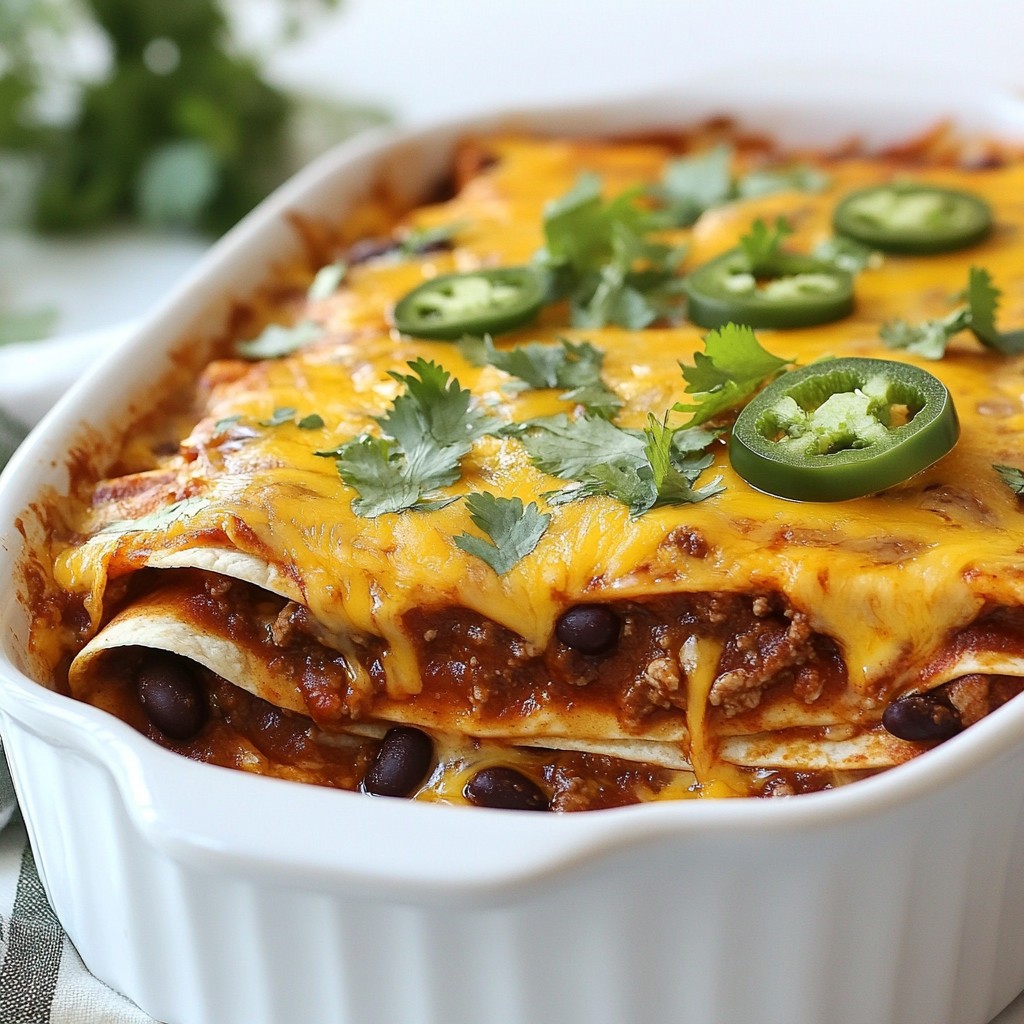 Classic Beef and Cheese Enchilada Casserole Delight
