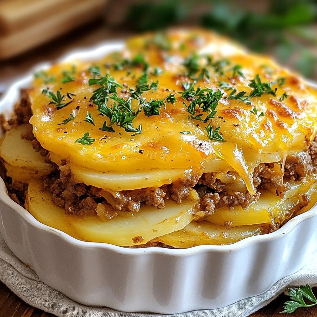 Savory Beef and Potato Layered Casserole Delight