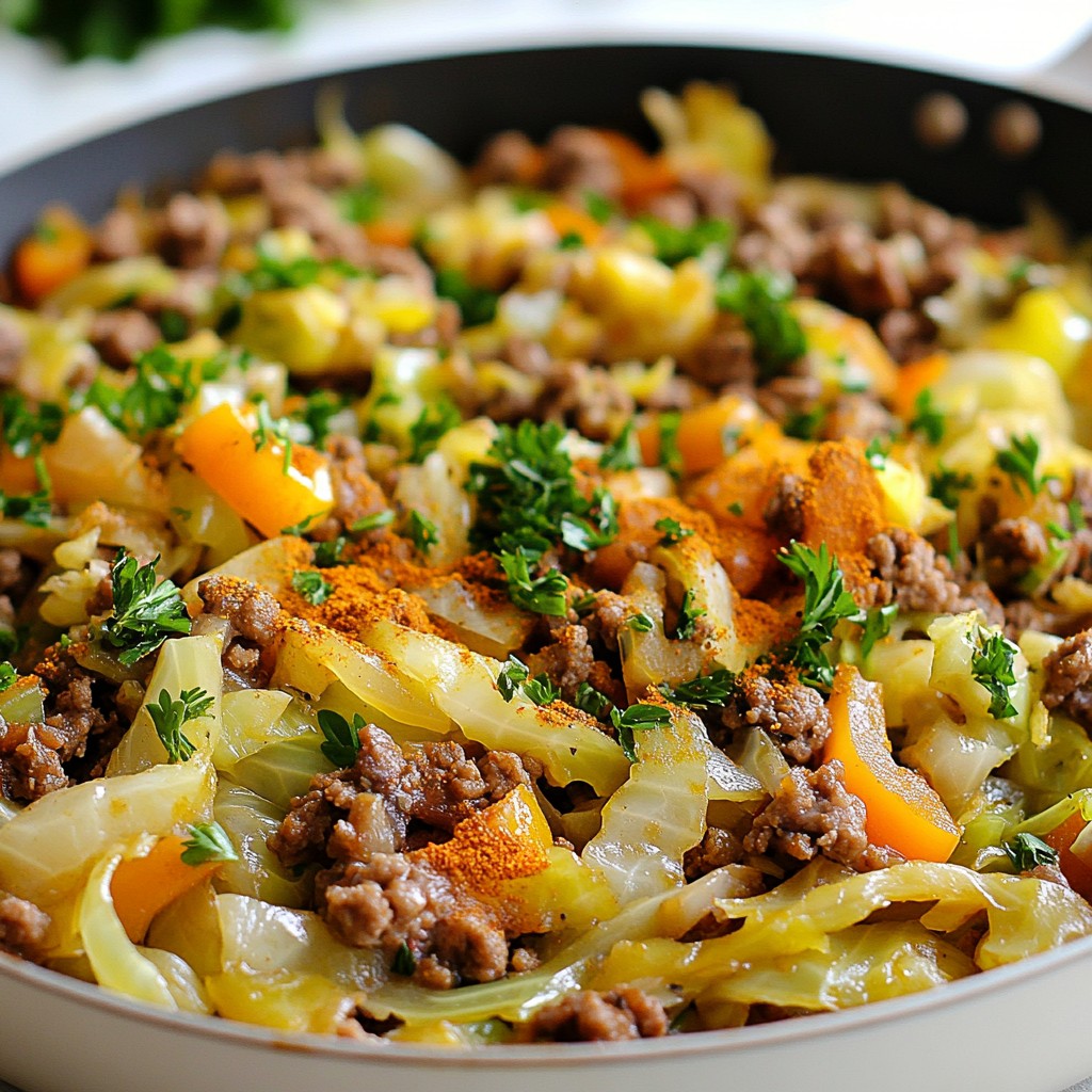 Savory Ground Beef and Cabbage Skillet Delight