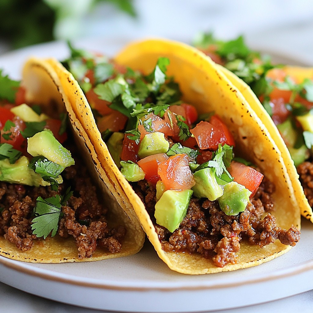 Spicy Quick Beef Tacos with Avocado Salsa Delight