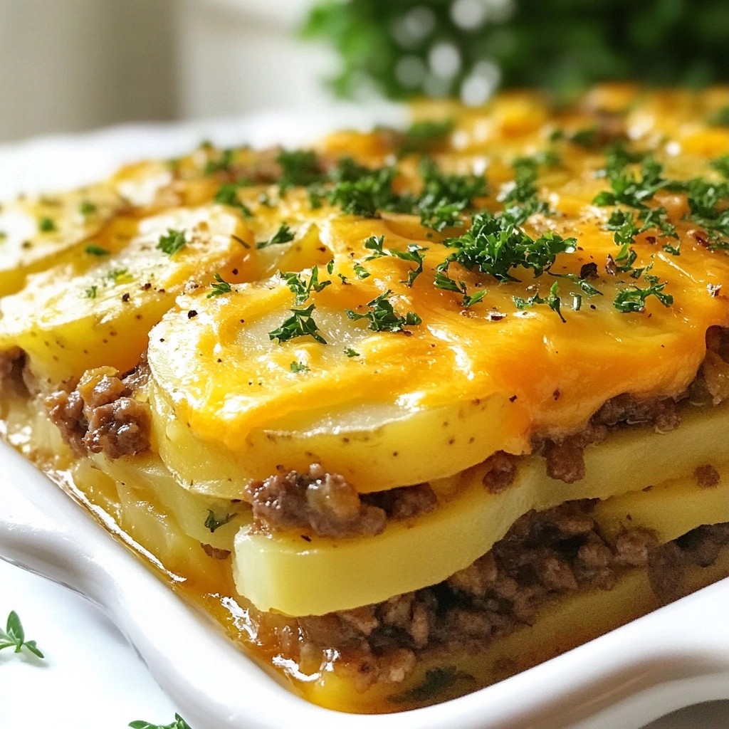 Savory Ground Beef and Potato Gratin Delightful Recipe