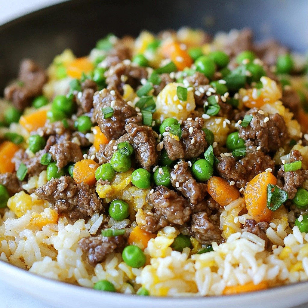 Quick Beef and Garlic Rice Skillet Simple Meal Idea