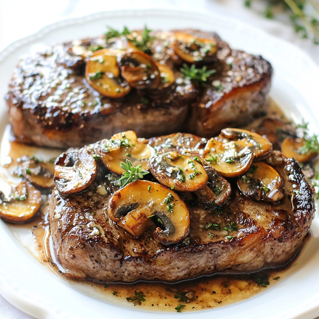 Garlic Butter Steak Recipes with Mushrooms Delight