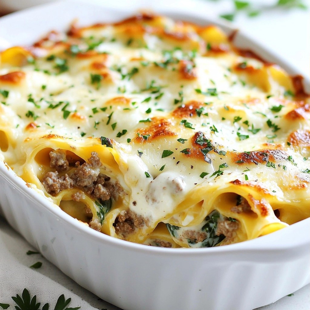 Beef and Spinach Alfredo Casserole Flavorful Dish