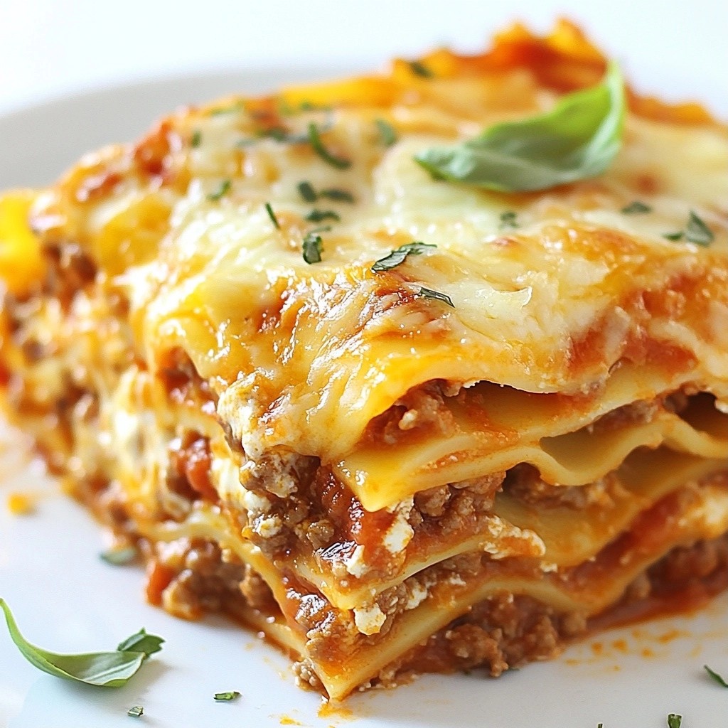 Classic Beef and Cheddar Lasagna Simple Comfort Meal