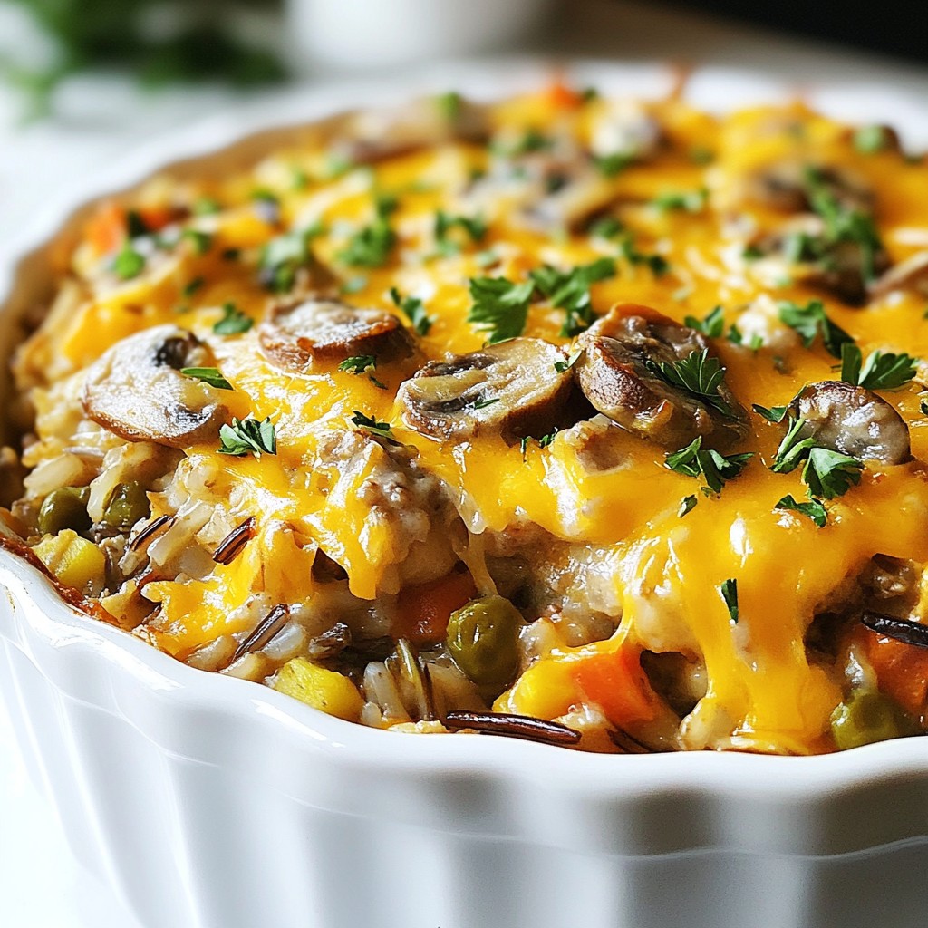 Hearty Beef and Wild Rice Casserole with Mushrooms