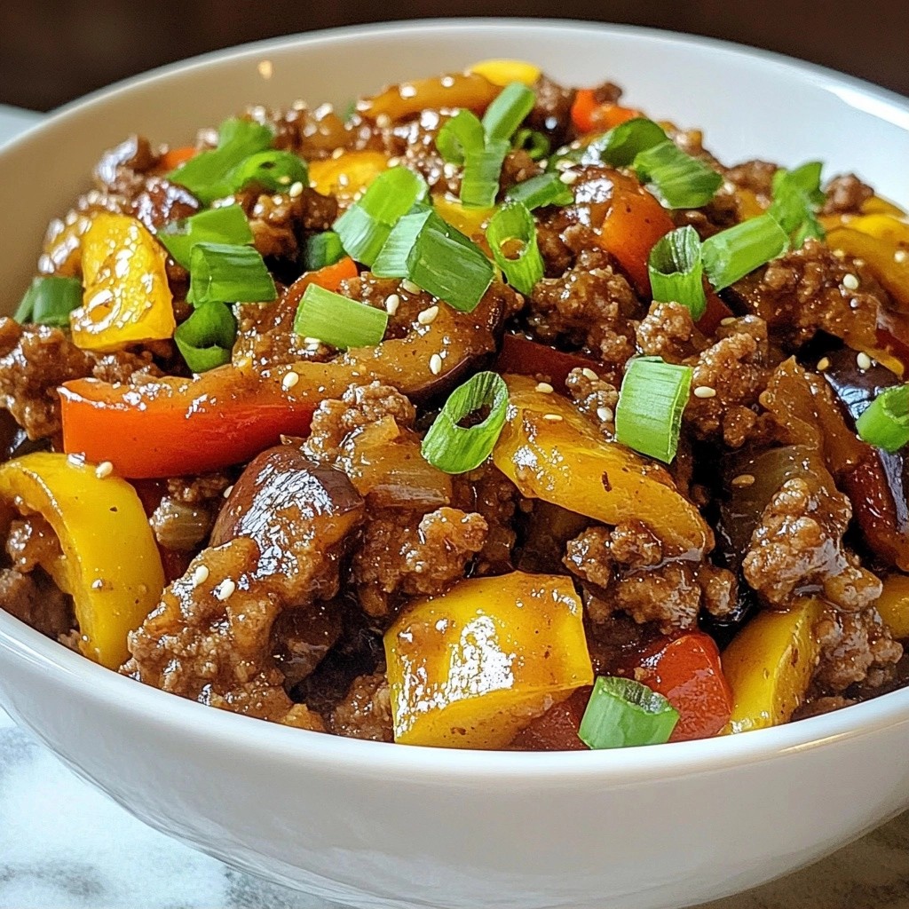 Ground Beef and Eggplant Stir-Fry Easy Weeknight Meal