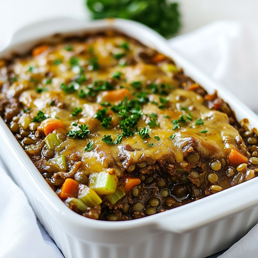 Rich Beef and Lentil Casserole with Herbs Delight