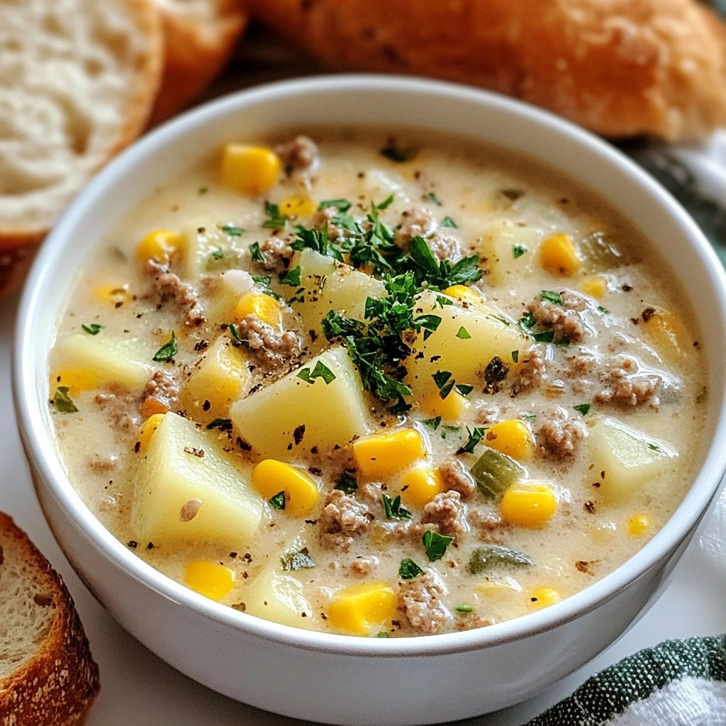 Ground Beef and Sweet Corn Chowder Hearty Comfort Dish