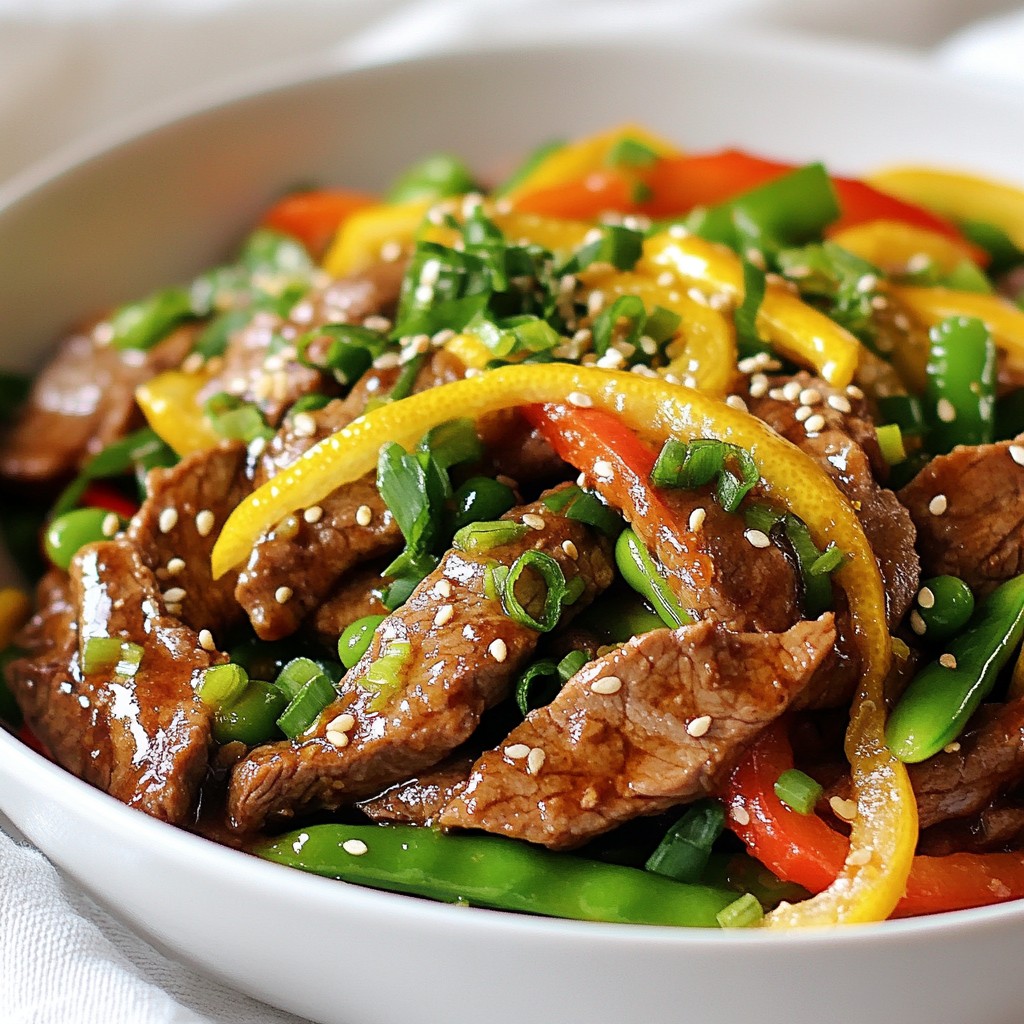 Zesty Lemon Beef Stir-Fry with Snap Peas Delight