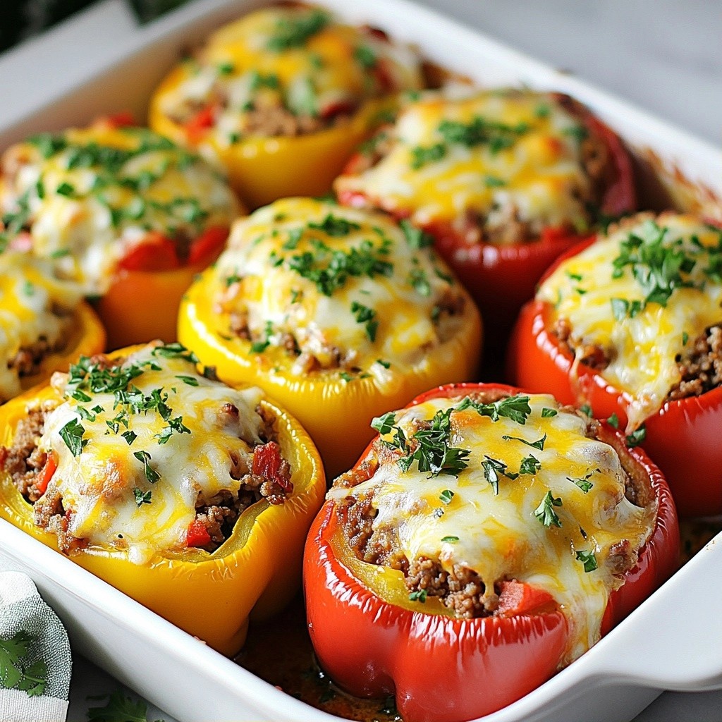 Affordable Ground Beef and Rice Stuffed Peppers Recipe