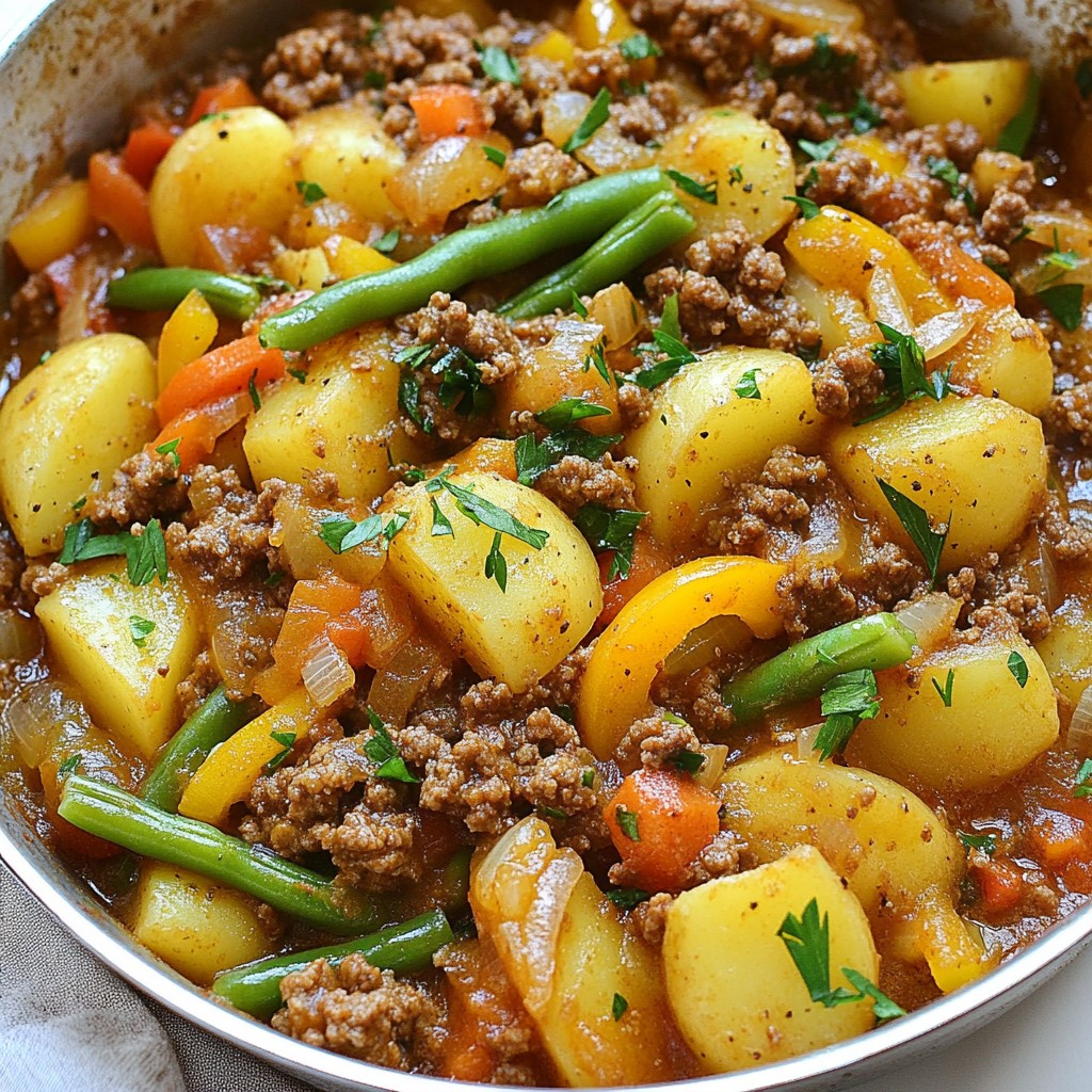 Hearty Ground Beef and Potato Skillet Delight
