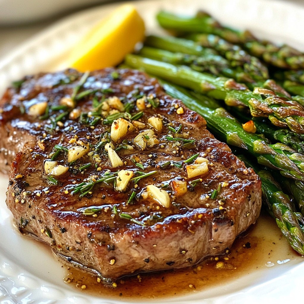 Herbed Garlic Steak Recipes with Asparagus Delight