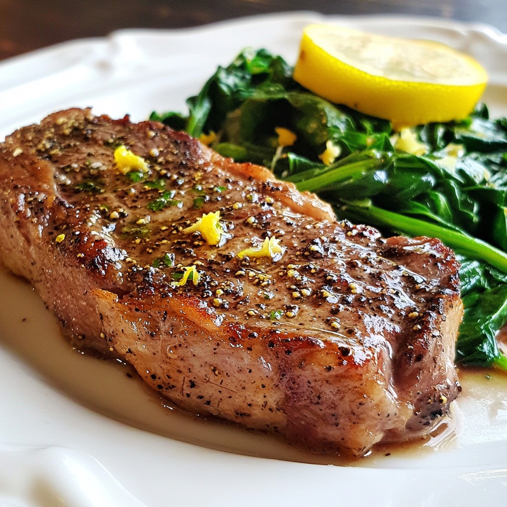 Peppercorn-Crusted Steak Recipes with Garlic Spinach Delight