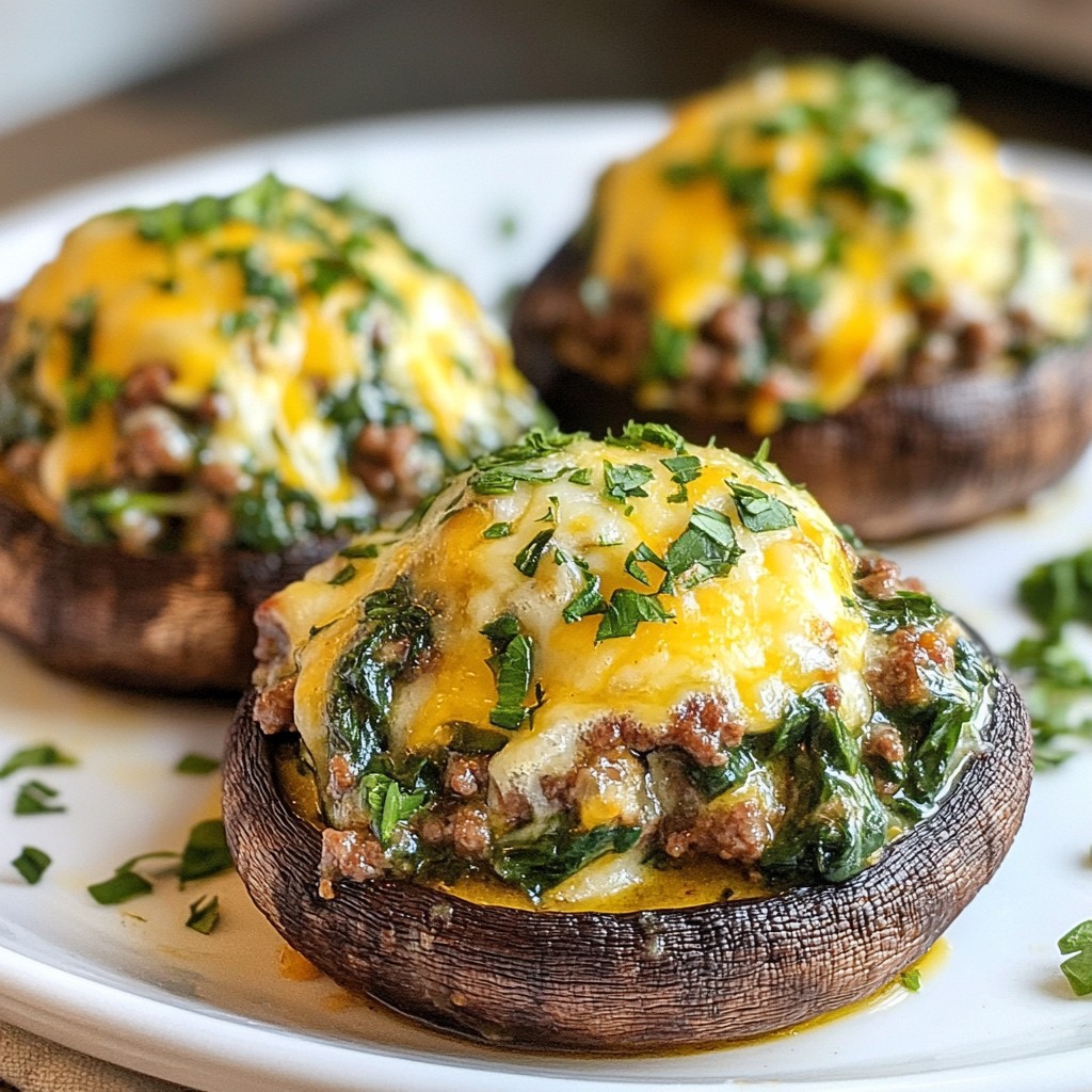 Affordable Beef and Spinach Stuffed Mushrooms Recipe