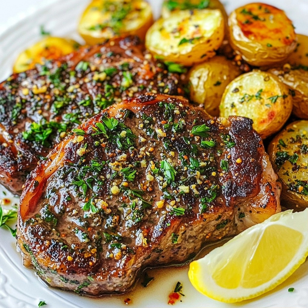 Herb-Crusted Steak Recipes with Roasted Potatoes Delight