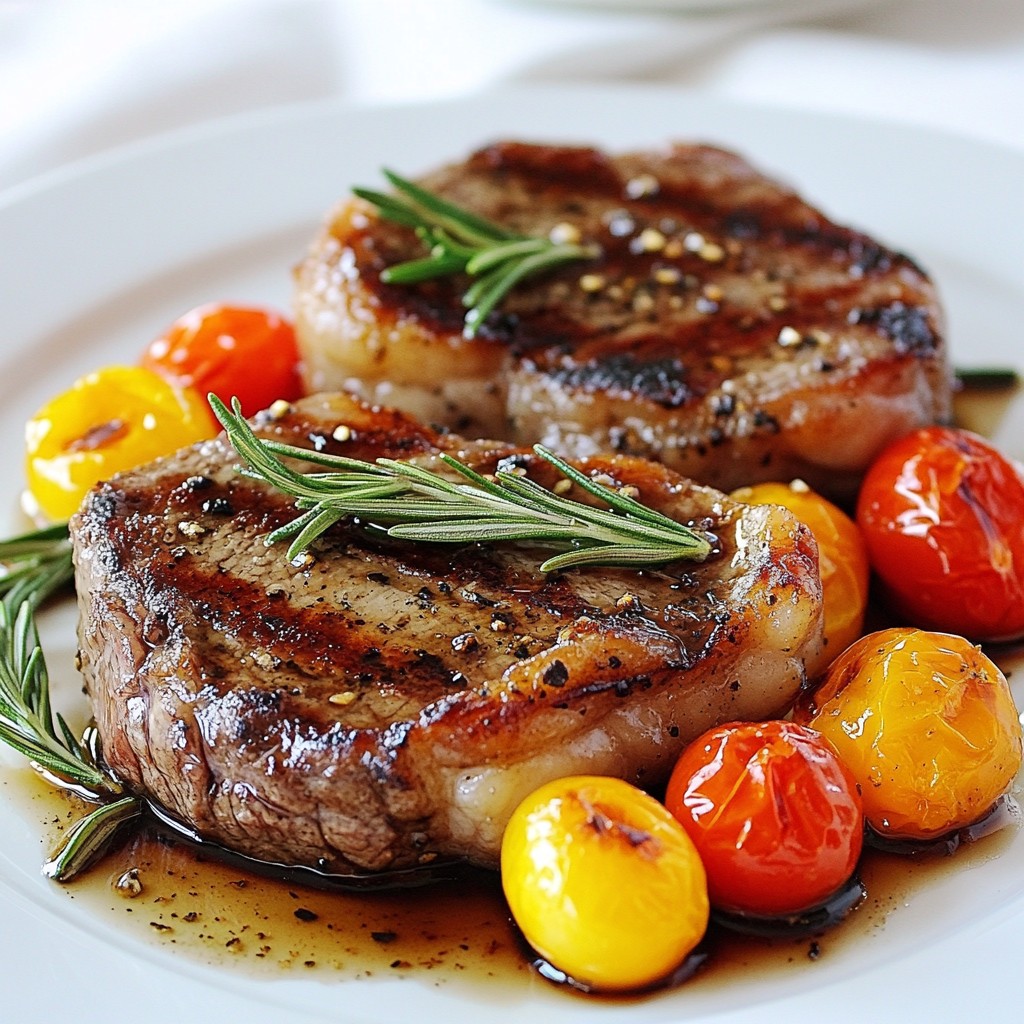 Peppery Garlic Steak Recipes with Roasted Tomatoes Delight