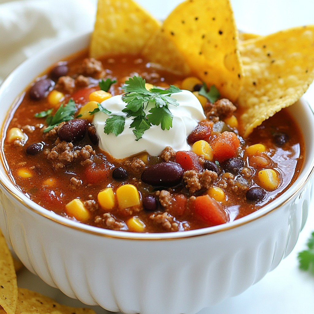 Zesty Quick Beef Chili with Corn Flavor Packed Meal