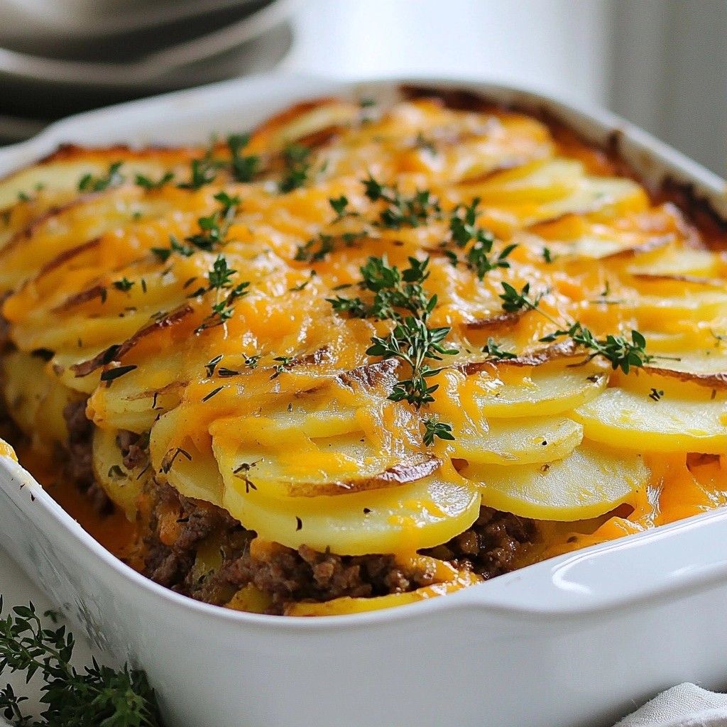 Hearty Beef and Herb Potato Bake Delicious and Filling