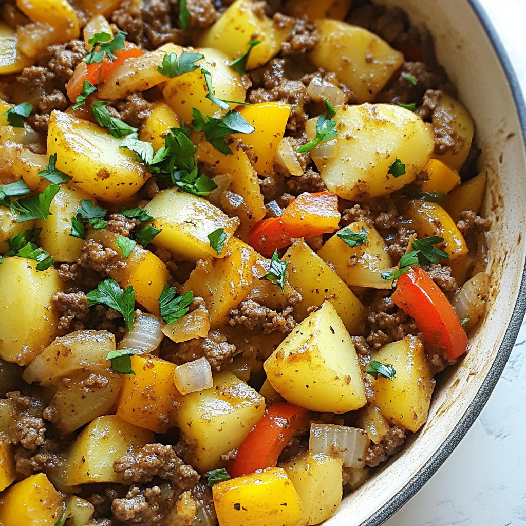 Hearty Ground Beef and Potato Skillet Delight