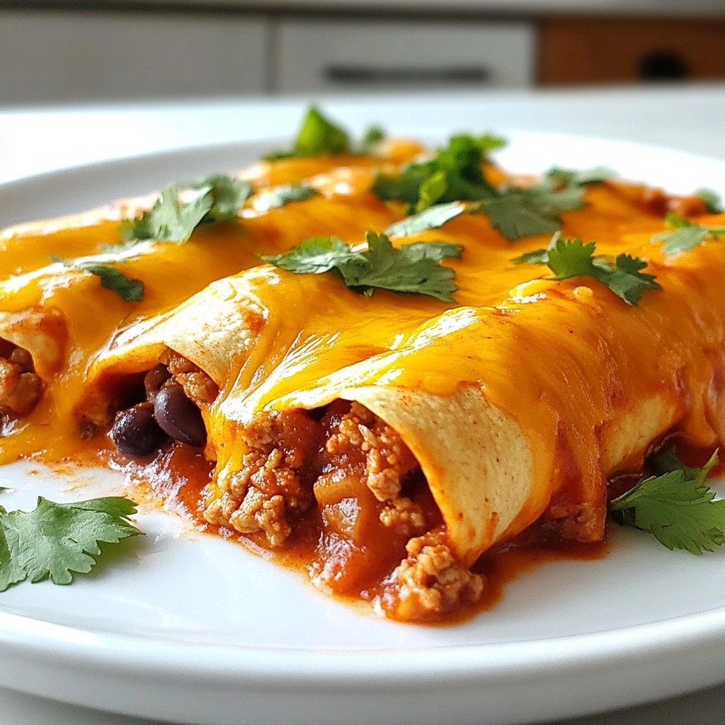 Spicy Ground Beef and Black Bean Enchiladas Delight