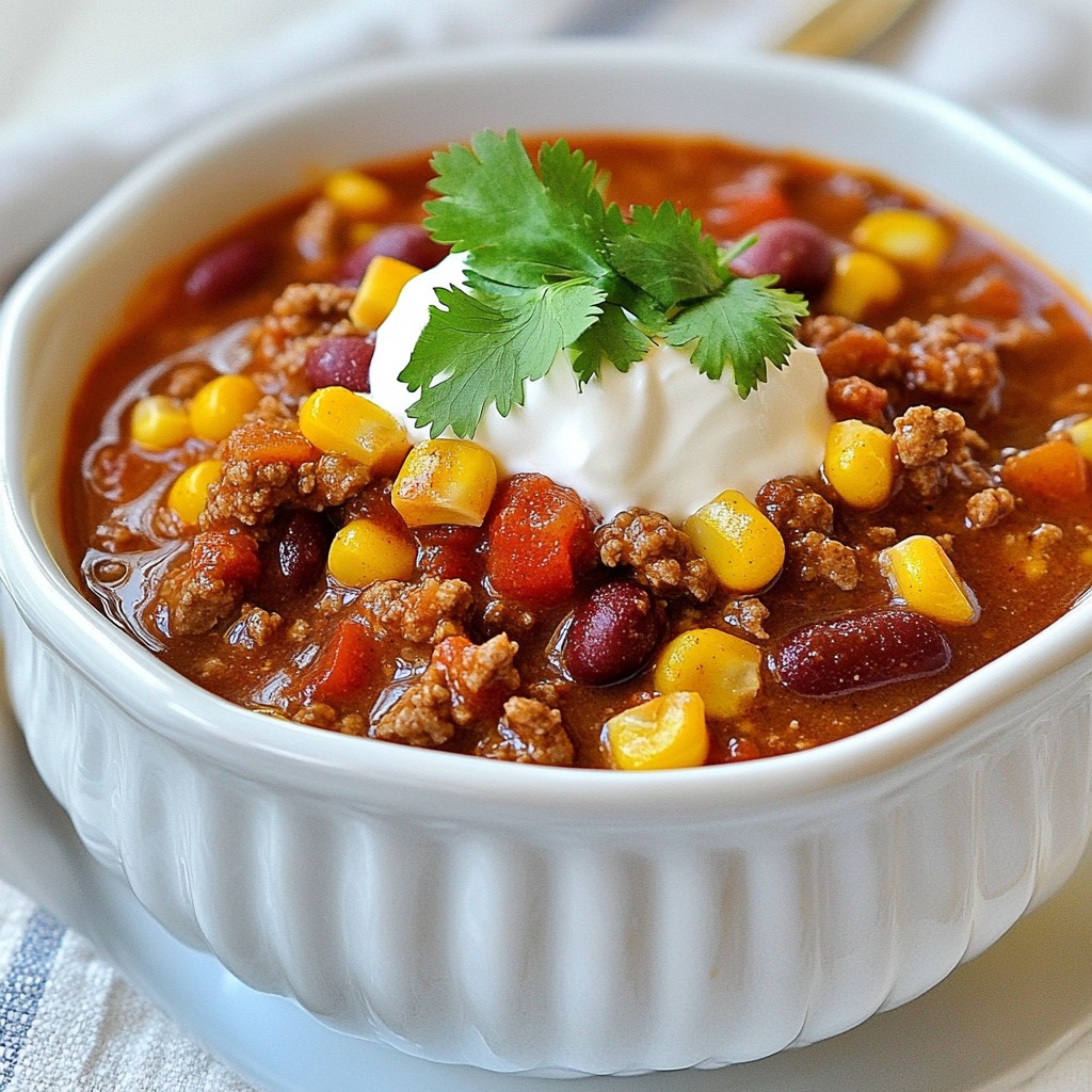 Zesty Quick Beef Chili with Corn Delicious Recipe