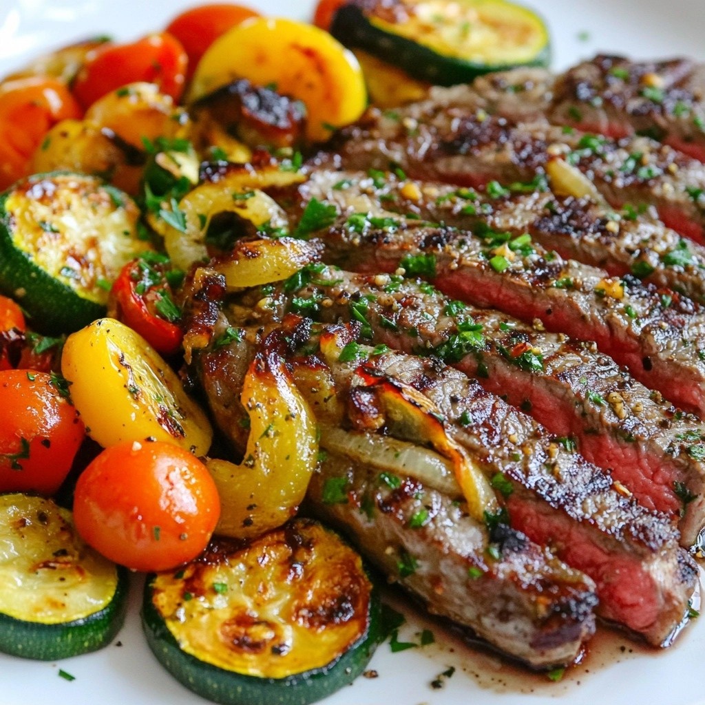 Garlic Herb Steak Recipes with Roasted Veggies Delight