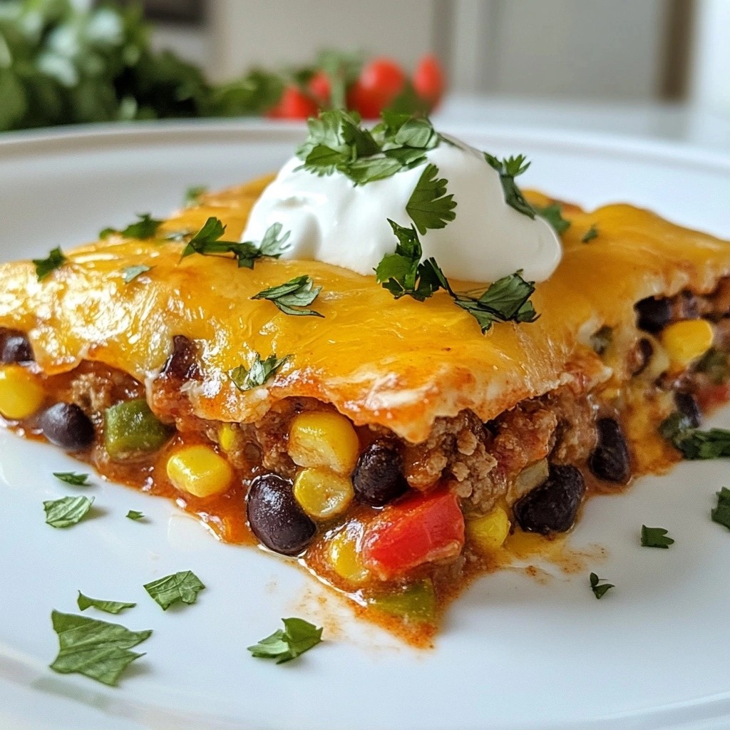 Cheesy Beef Enchilada Casserole Quick and Easy Meal