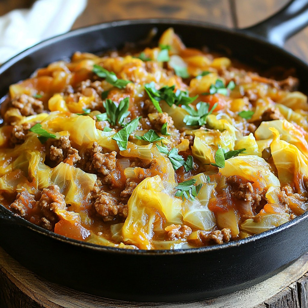 Affordable Beef and Cabbage Roll Skillet Delight