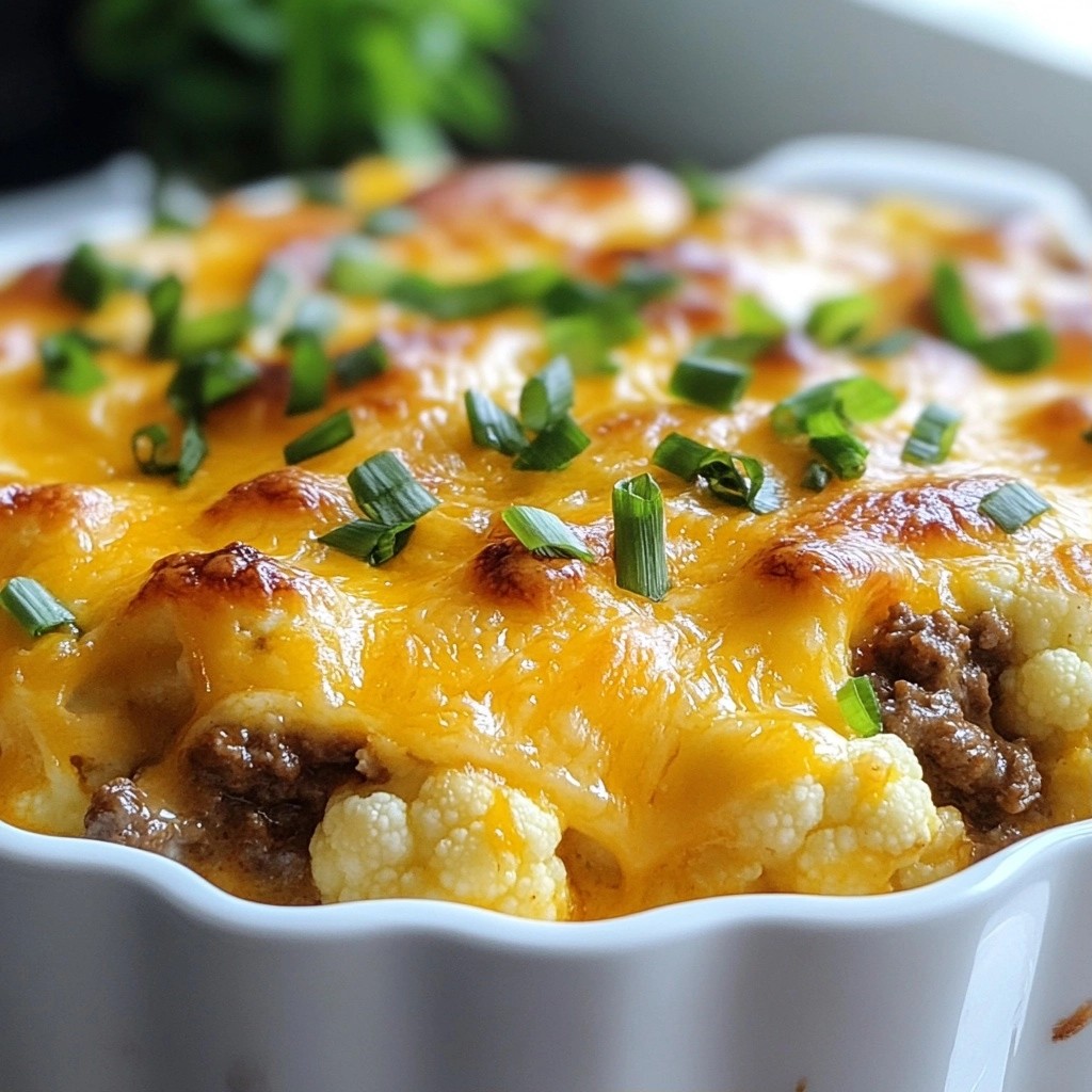 Cheesy Beef and Cauliflower Casserole Delight